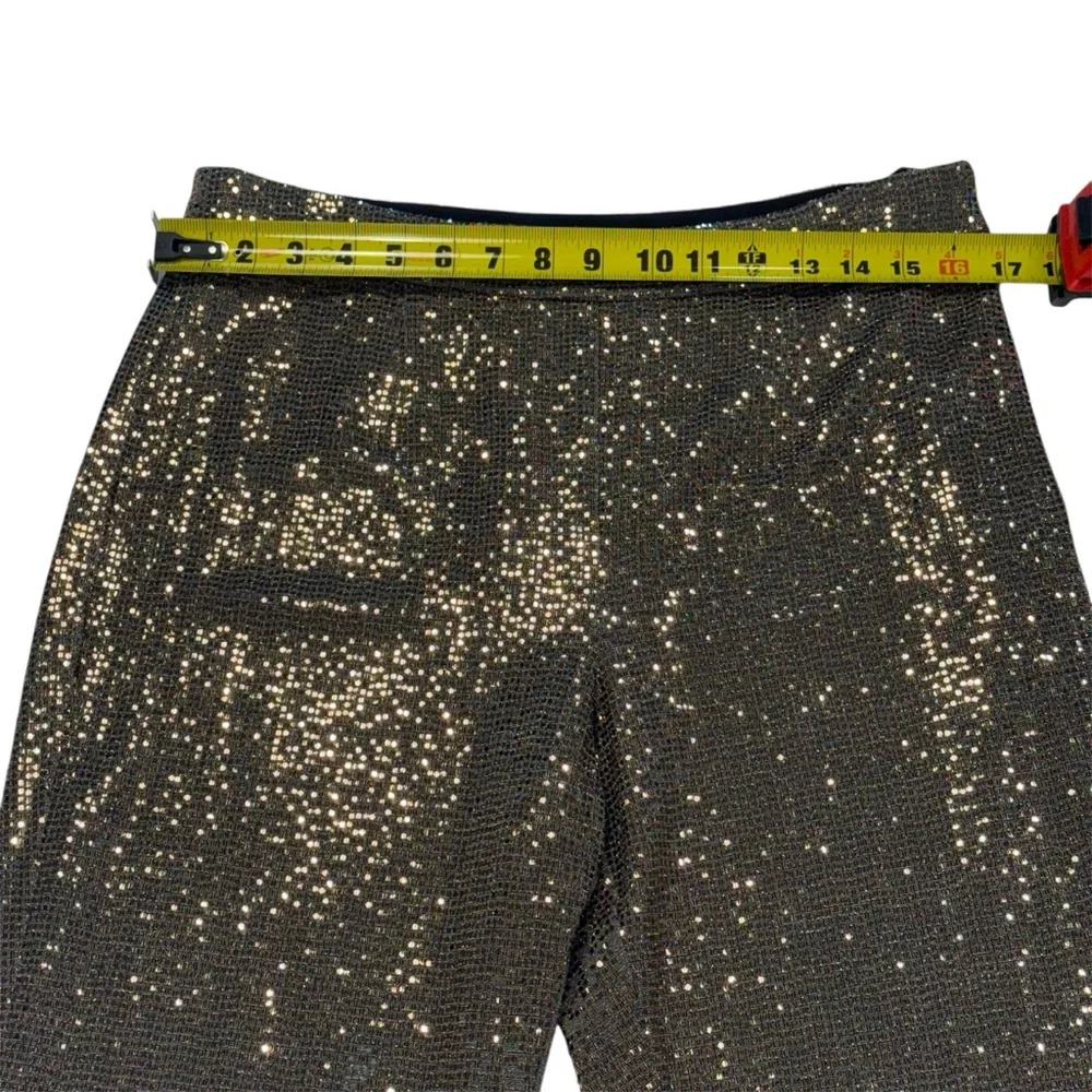 Badgley Mischka Gold Sequin Embellished Belted Blazer‎ & Matching Trousers Set - Picture 12 of 15